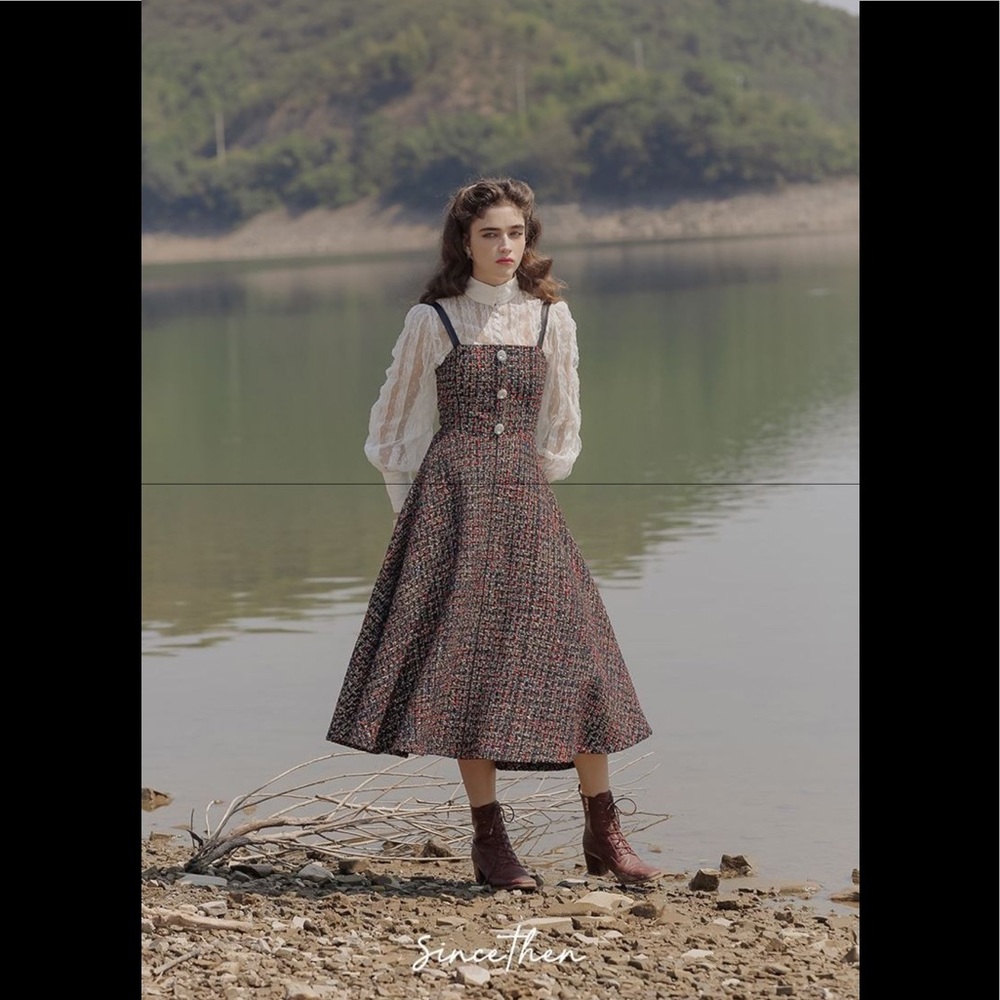 Sincethen Tweed Maxi Dress